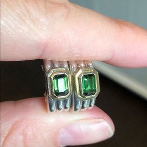 David Yurman green peridot huggie earrings